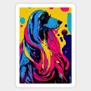 Colorful afghan hound portrait Sticker